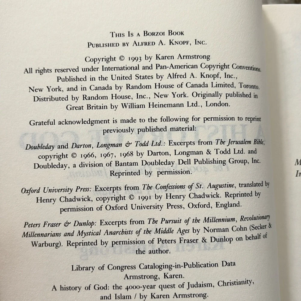 A History of God /book by Karen Armstrong
